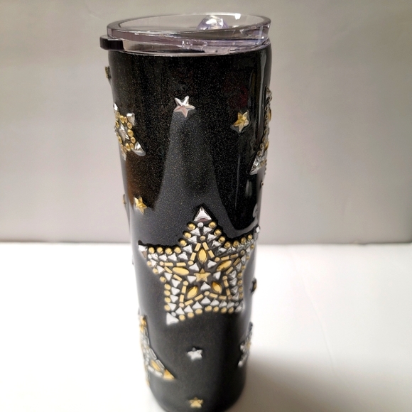 Handmade Black Sparkly Star Tumbler - Picture 8 of 10
